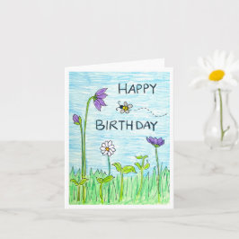 Biene & Blumen Geburtstag Karte