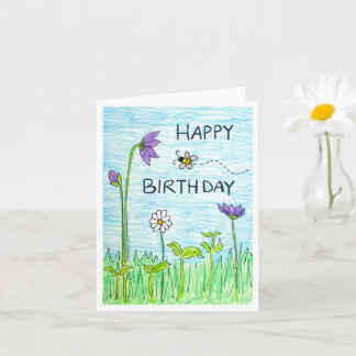 Biene & Blumen Geburtstag Karte