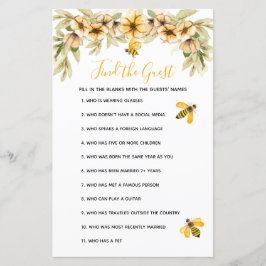 Biene Botanische Babydusche Finden Sie das Gast Sp