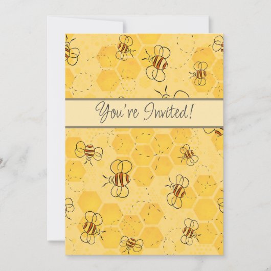 Biene Buzzing Honey Bees Bumblebee Art Einladung (Vorderseite)