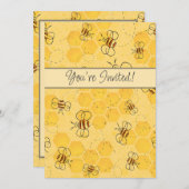 Biene Buzzing Honey Bees Bumblebee Art Einladung (Vorne/Hinten)
