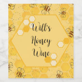 Biene Buzzing Honey Bees Bumblebee Art Weinetikett (Einzelnes Label)