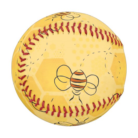 Biene Buzzing Honey Bees Niedlich Baseball (Vorderseite Links)
