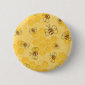 Biene Buzzing Honey Bees Niedlich Button (Vorderseite)