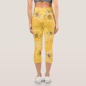 Biene Buzzing Honey Bees Niedlich Capri Leggings (Rückseite)