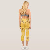 Biene Buzzing Honey Bees Niedlich Capri Leggings (Rückseite)
