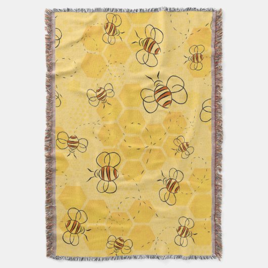 Biene Buzzing Honey Bees Niedlich Decke (Vorderseite Vertikal)