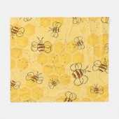 Biene Buzzing Honey Bees Niedlich Fleecedecke (Vorderseite (Horizontal))