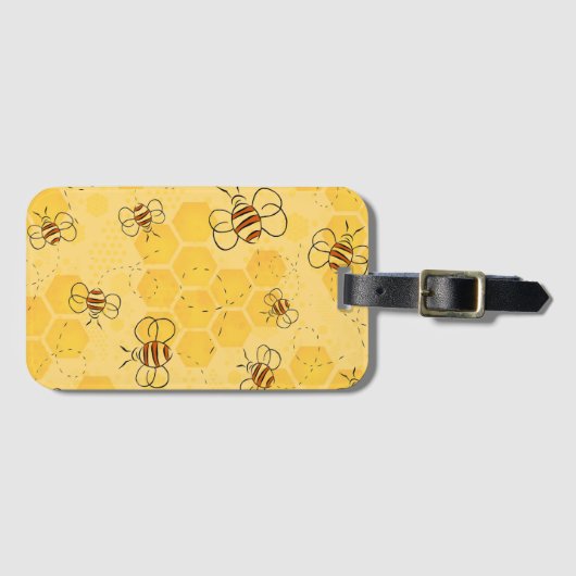 Biene Buzzing Honey Bees Niedlich Gepäckanhänger (Vorderseite (Horizontal))