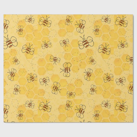 Biene Buzzing Honey Bees Niedlich Geschenkpapier (Flach)