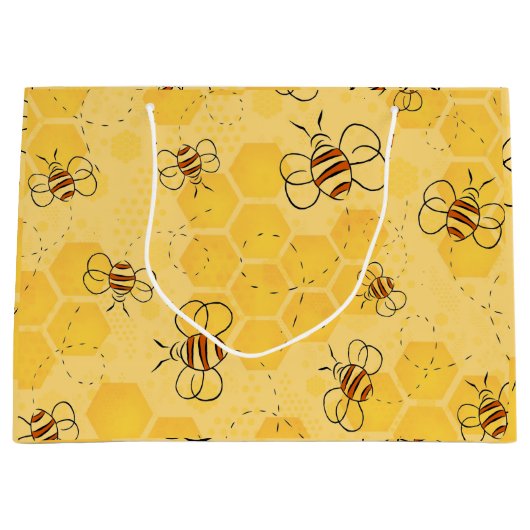 Biene Buzzing Honey Bees Niedlich Große Geschenktüte (Vorderseite)