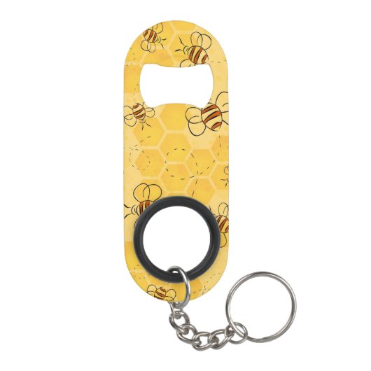 Biene Buzzing Honey Bees Niedlich Mini Flaschenöffner (Rückseite)