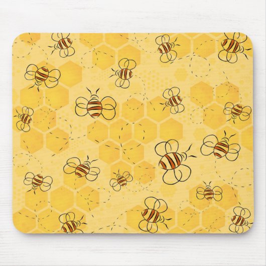 Biene Buzzing Honey Bees Niedlich Mousepad (Vorne)