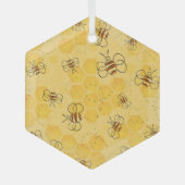 Biene Buzzing Honey Bees Niedlich Ornament Aus Glas (Vorderseite)