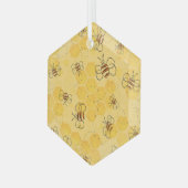 Biene Buzzing Honey Bees Niedlich Ornament Aus Glas (Vorderseite Links)