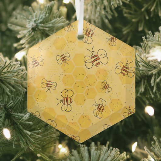 Biene Buzzing Honey Bees Niedlich Ornament Aus Glas (Insitu)