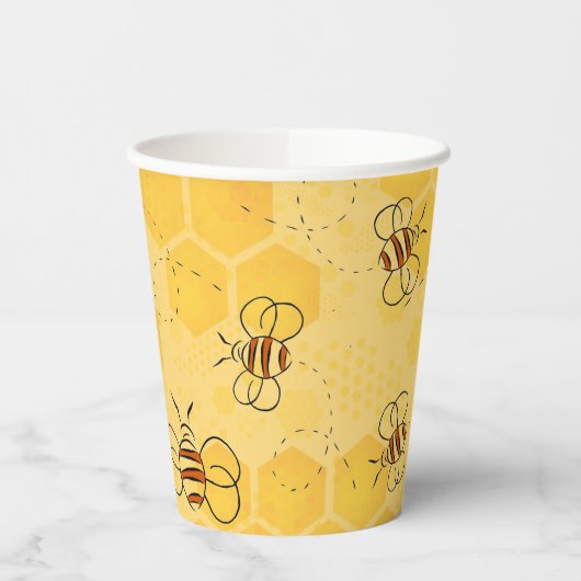Biene Buzzing Honey Bees Niedlich Pappbecher (Links)