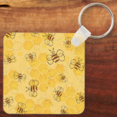 Biene Buzzing Honey Bees Niedlich Schlüsselanhänger (Rückseite)