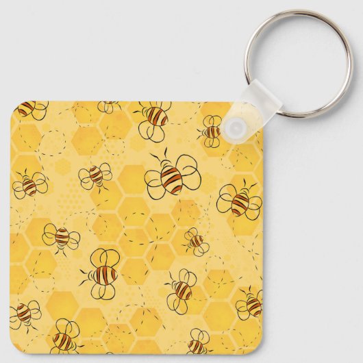Biene Buzzing Honey Bees Niedlich Schlüsselanhänger (Rückseite)