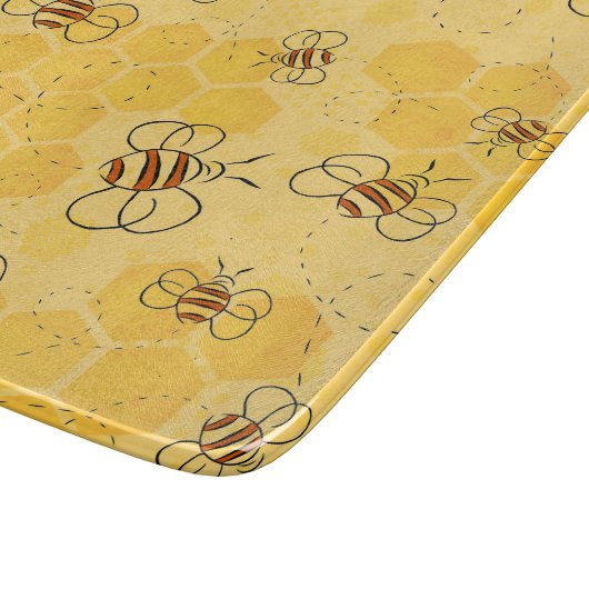 Biene Buzzing Honey Bees Niedlich Schneidebrett (Ecke)