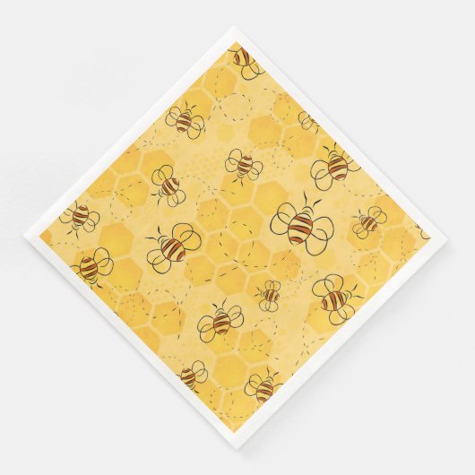 Biene Buzzing Honey Bees Niedlich Serviette (Ecke)