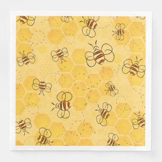 Biene Buzzing Honey Bees Niedlich Serviette (Vorderseite)