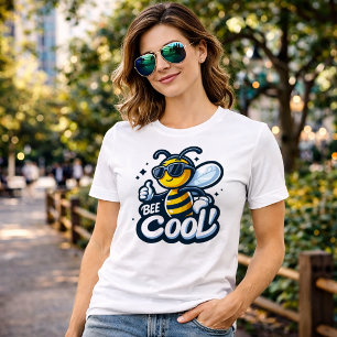 Biene Cool   Fun Cartoon Bee Design Tri-Blend Shirt