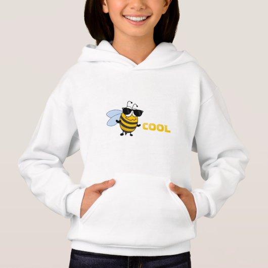 Biene Cool | Funny Trendy Bee Customizable Kid's Hoodie (Vorderseite)