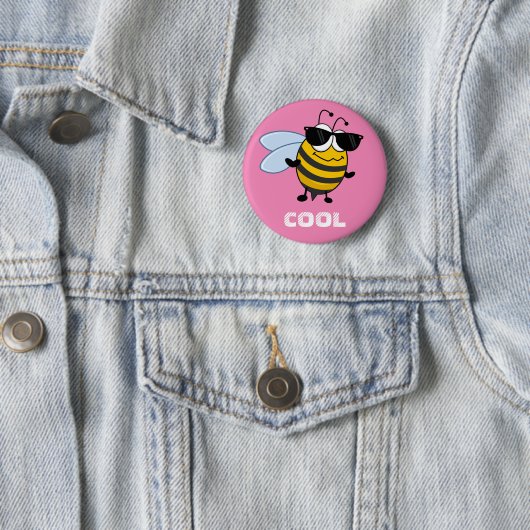 Biene Cool | Funny Trendy Bee individuell anpassba Button (Beispiel)