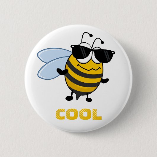 Biene Cool | Funny Trendy Bee individuell anpassba Button (Vorderseite)