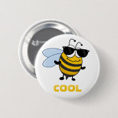 Biene Cool | Funny Trendy Bee individuell anpassba Button (Vorne & Hinten)