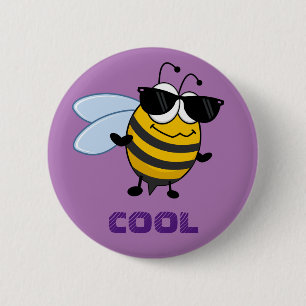 Biene Cool Funny Trendy Bee individuell anpassba Button