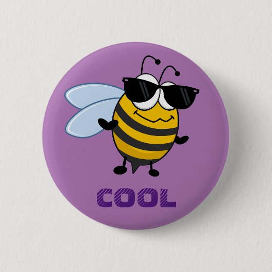 Biene Cool | Funny Trendy Bee individuell anpassba Button (Vorderseite)