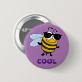 Biene Cool | Funny Trendy Bee individuell anpassba Button (Vorne & Hinten)