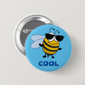 Biene Cool | Funny Trendy Bee individuell anpassba Button (Vorne & Hinten)