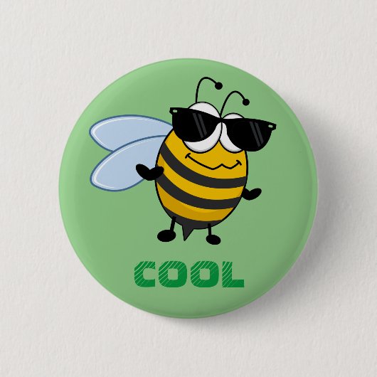 Biene Cool | Funny Trendy Bee individuell anpassba Button (Vorderseite)