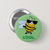 Biene Cool | Funny Trendy Bee individuell anpassba Button (Vorne & Hinten)