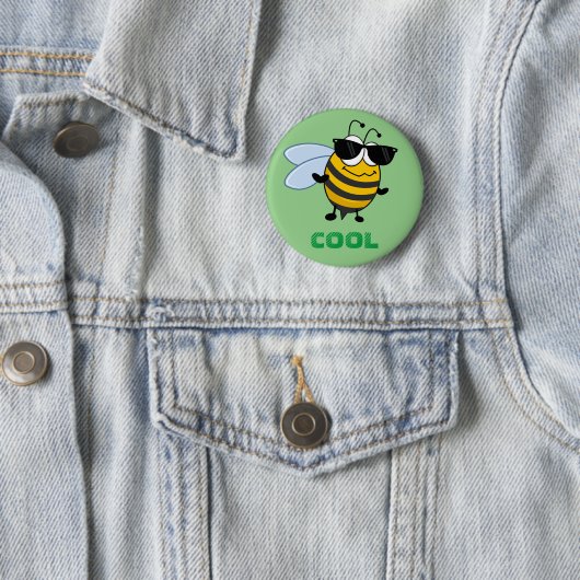 Biene Cool | Funny Trendy Bee individuell anpassba Button (Beispiel)