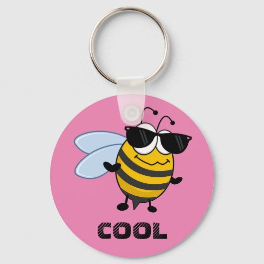 Biene Cool | Funny Trendy Bee individuell anpassba Schlüsselanhänger (Vorderseite)
