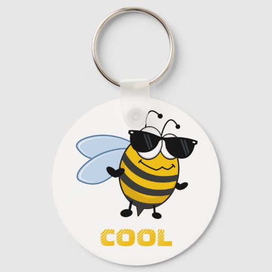 Biene Cool | Funny Trendy Bee individuell anpassba Schlüsselanhänger (Vorderseite)