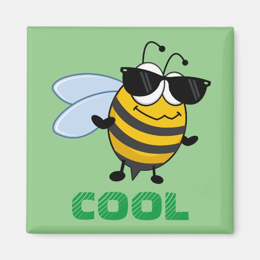 Biene Cool | Funny Trendy Bee Personalisiert Magnet (Vorne)
