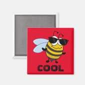 Biene Cool | Funny Trendy Bee Personalisiert Magnet (Vorderseite/Rückseite)