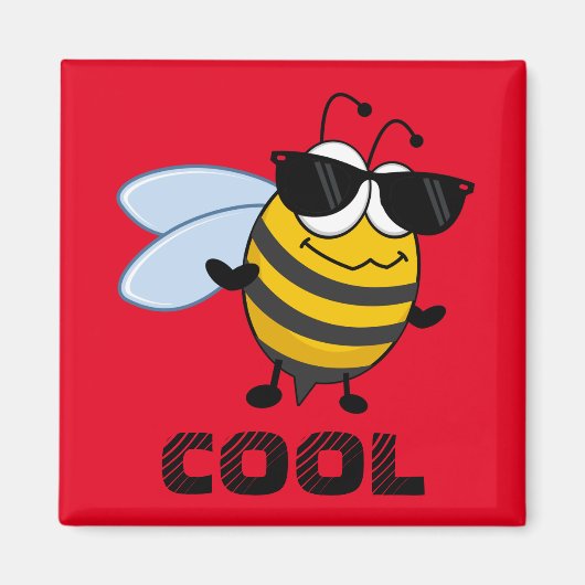 Biene Cool | Funny Trendy Bee Personalisiert Magnet (Vorne)