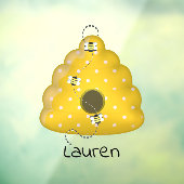 Biene Cool mit Bienenstock Personalisiert Fensteraufkleber (Blatt 3)