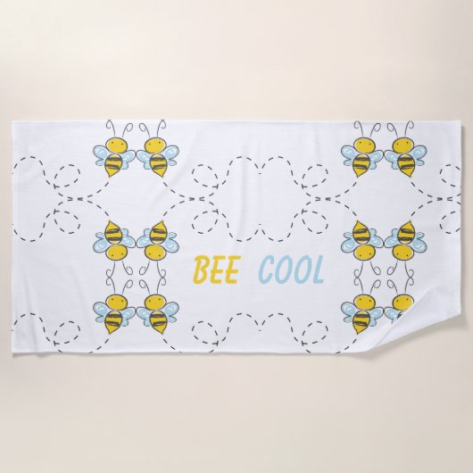 Biene Cool Personalisiert Strandtuch (Vorderseite)