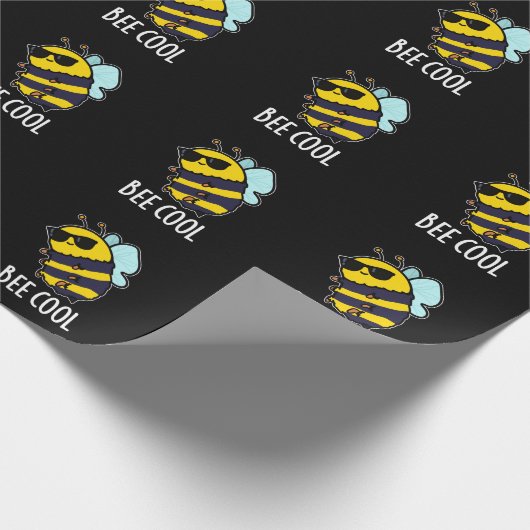 Biene Coole Funny Insect Bee Pun Dark BG Geschenkpapier (Ecke)