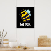 Biene Coole Funny Insect Bee Pun Dark BG Poster (Küche)
