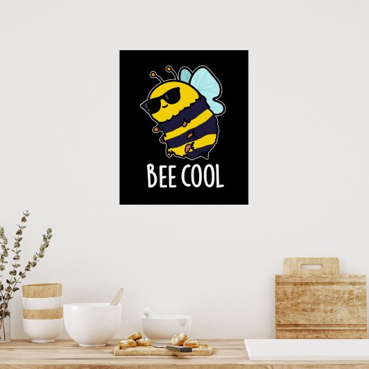 Biene Coole Funny Insect Bee Pun Dark BG Poster (Küche)