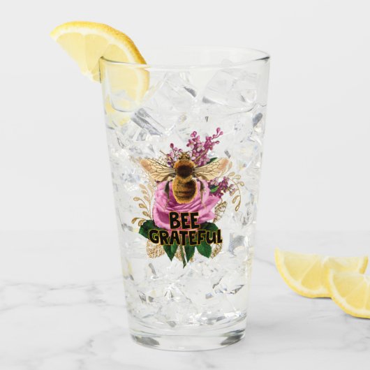 Biene dankbar glas (Vorderseite Ice)
