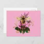 Biene dankbar postkarte (Vorne/Hinten)